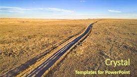  Presentation with ranch - Colorful slide deck enhanced with road in pawnee national grassland backdrop and a tawny brown colored foreground