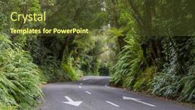  Presentation with jungle - Presentation theme having road-in-remote-jungle background and a tawny brown colored foreground