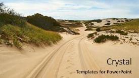  Presentation with cape cod - Presentation theme with road in sand dunes background and a coral colored foreground
