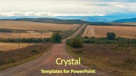  Presentation with autumn morning - Cool new theme with road in the altay autumn backdrop and a  colored foreground