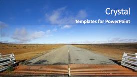  Presentation with outback australia - PPT theme consisting of road in the australian outback background and a teal colored foreground