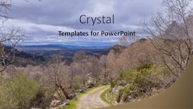  Presentation with forest road green - Presentation theme featuring road-in-the-camino-de background and a light blue colored foreground