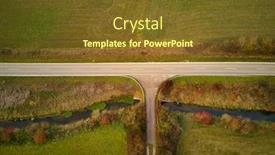  Presentation with country - Presentation design consisting of road-in-the-country background and a tawny brown colored foreground