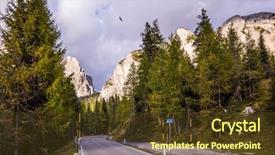  Presentation with transport transportation tourism road trip - Cool new presentation with dolomites last sunny autumn day backdrop and a  colored foreground