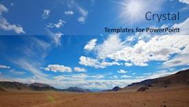  Presentation with mongolia gobi - Cool new PPT layouts with road-in-the-gobi-desert backdrop and a teal colored foreground