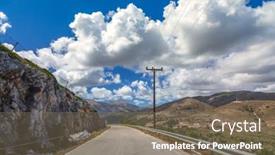  Presentation with mountains - PPT theme with road-in-the-mountains-greece background and a violet colored foreground