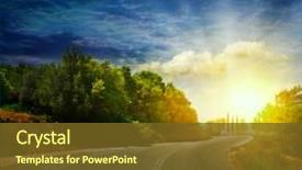  Presentation with road - Slide deck having road in the mountains background and a tawny brown colored foreground