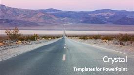  Presentation with country indonesia - PPT theme enhanced with road in the prairie country background and a gray colored foreground