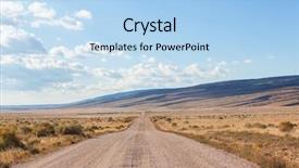  Presentation with country - Presentation design consisting of road in the prairie country background and a light blue colored foreground