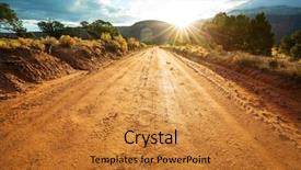  Presentation with country - PPT theme enhanced with road in the prairie country background and a gold colored foreground