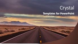  Presentation with country - PPT theme enhanced with road-in-the-prairie-country background and a dark gray colored foreground