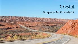  Presentation with country - PPT theme enhanced with road-in-the-prairie-country background and a light blue colored foreground
