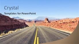  Presentation with country - Slide deck enhanced with road-in-the-prairie-country background and a light blue colored foreground