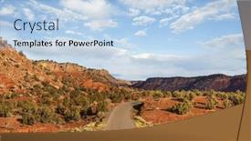  Presentation with country - Presentation theme having road-in-the-prairie-country background and a light blue colored foreground