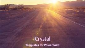  Presentation with hill road - Beautiful PPT theme featuring road in the prairie country backdrop and a  colored foreground