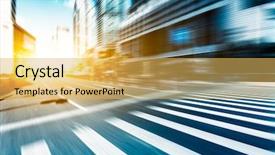  Presentation with road intersection - Slide set consisting of road intersection in midtown background and a yellow colored foreground