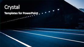  Presentation with tunnel - Slide set with road lamp - empty tunnel blue toned image background and a black colored foreground