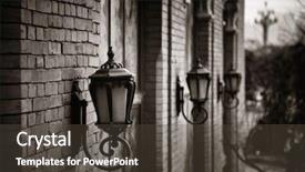  Presentation with old china - Slide deck enhanced with road lamp and wall window background and a tawny brown colored foreground