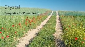  Presentation with deep blue - Amazing slide set having road-lane-and-deep-blue backdrop and a light blue colored foreground