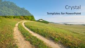  Presentation with deep blue - PPT theme enhanced with road-lane-and-deep-blue background and a light blue colored foreground