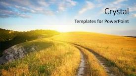  Presentation with blue mountain - Slide deck consisting of road lane in mountain background and a light blue colored foreground