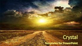  Presentation with country of tibet - Slides enhanced with road leading to the church background and a tawny brown colored foreground