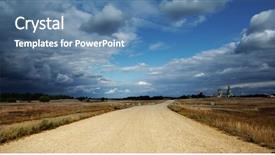  Presentation with country - Amazing presentation theme having verge - country road leading backdrop and a teal colored foreground