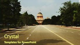  Presentation with india government - Beautiful presentation featuring road leading towards a government backdrop and a tawny brown colored foreground