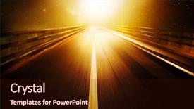  Presentation with road light - Colorful slides enhanced with road leads into the bright backdrop and a wine colored foreground