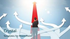  Presentation with direction - Colorful slide deck enhanced with road map change - concept of confused businessman backdrop and a sky blue colored foreground