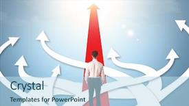  Presentation with change - Beautiful theme featuring road map change - concept of confused businessman backdrop and a sky blue colored foreground