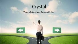  Presentation with important - Audience pleasing presentation consisting of road map change - concept of important choices backdrop and a light gray colored foreground
