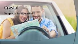  Presentation with couple - Cool new presentation with road map free - couple enjoying a drive backdrop and a soft green colored foreground