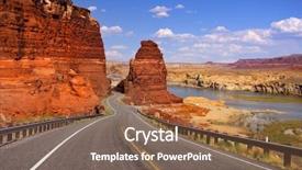  Presentation with scenic - Cool new presentation theme with lake powell - scenic desert drive backdrop and a violet colored foreground