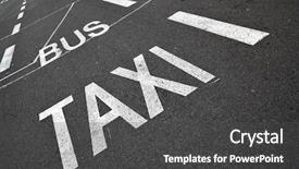  Presentation with road marking - Colorful presentation theme enhanced with road marking on black asphalt backdrop and a dark gray colored foreground