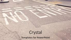  Presentation with road marking - Presentation theme enhanced with road marking saying no entry background and a soft green colored foreground