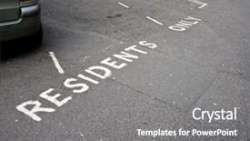  Presentation with road marking - Slide deck featuring road marking saying residents parking background and a gray colored foreground