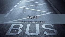  Presentation with road bus - Colorful PPT theme enhanced with road markings of bus station backdrop and a  colored foreground