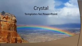  Presentation with rainbow over road - PPT layouts featuring road mountain - bright rainbow over grand junction background and a light blue colored foreground