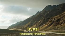  Presentation with blue eyes technology high tech - Colorful PPT layouts enhanced with road mountain - high-speed highway against the blue backdrop and a tawny brown colored foreground