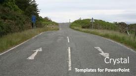  Presentation with arrows - Beautiful presentation design featuring road-narrowing-with-sign backdrop and a gray colored foreground