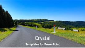  Presentation with landscape - Presentation theme with road-of-aubrac-plateau-french background and a gray colored foreground