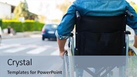  Presentation with pedestrian crossing - Colorful presentation enhanced with road on a pedestrian crossing backdrop and a light blue colored foreground