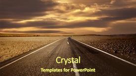  Presentation with land - Theme with road on dry land background and a tawny brown colored foreground