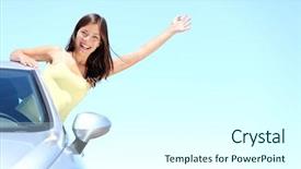  Presentation with road trip cars - Colorful slide deck enhanced with road on road trip waving backdrop and a cool aqua colored foreground