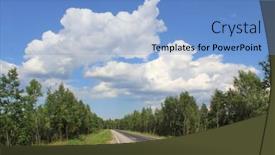  Presentation with road - Beautiful presentation design featuring road-over-the-fild backdrop and a light blue colored foreground