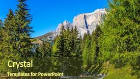  Presentation with forests - Colorful slide deck enhanced with road passes in the coniferous backdrop and a tawny brown colored foreground