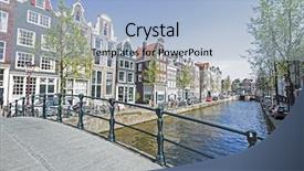  Presentation with root canal irrigants - Presentation theme enhanced with road past - medieval houses along the canal background and a light blue colored foreground