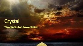  Presentation with stormy sky and dark clouds - Cool new presentation theme with road paved with stormy sky backdrop and a tawny brown colored foreground