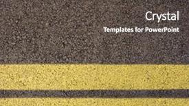  Presentation with asphalt - Presentation theme featuring road pavements - asphalt with double yellow line background and a dark gray colored foreground